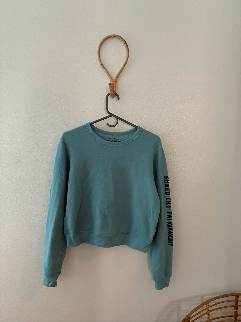 Coalition Snow “Shred the Patriarchy” Sweatshirt in Light Blue